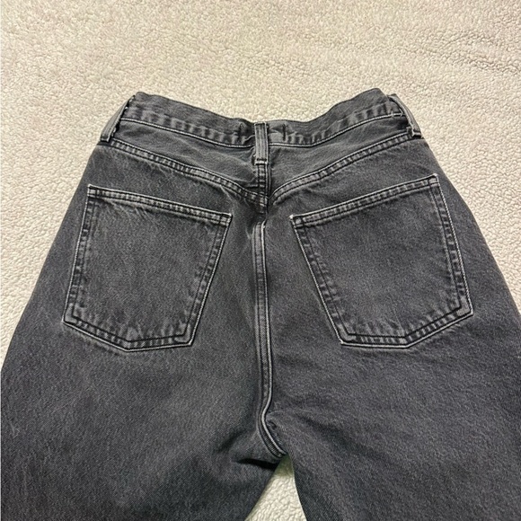 AGOLDE High Rise Vintage Boot Jeans Percolate Dark Grey Distressed Black - Picture 13 of 16